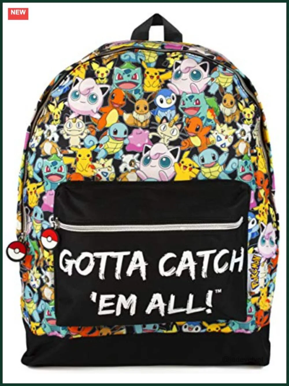 Pokemon Kids School Backpack Pikachu & Friends Bookbag with Multiple Pockets